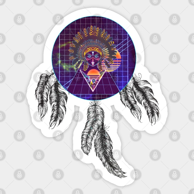 Futuristic indian girl in the dreamcatcher Sticker by AnnArtshock